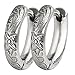 Hoop Earrings Hawaiian Style by Austaras - Set of Two Earrings 14K Gold Plated 13mm Hypoallergenic 316L Stainless Steel Jewelry Plumeria Flower (13, Silver-Plated-Stainless-Steel)