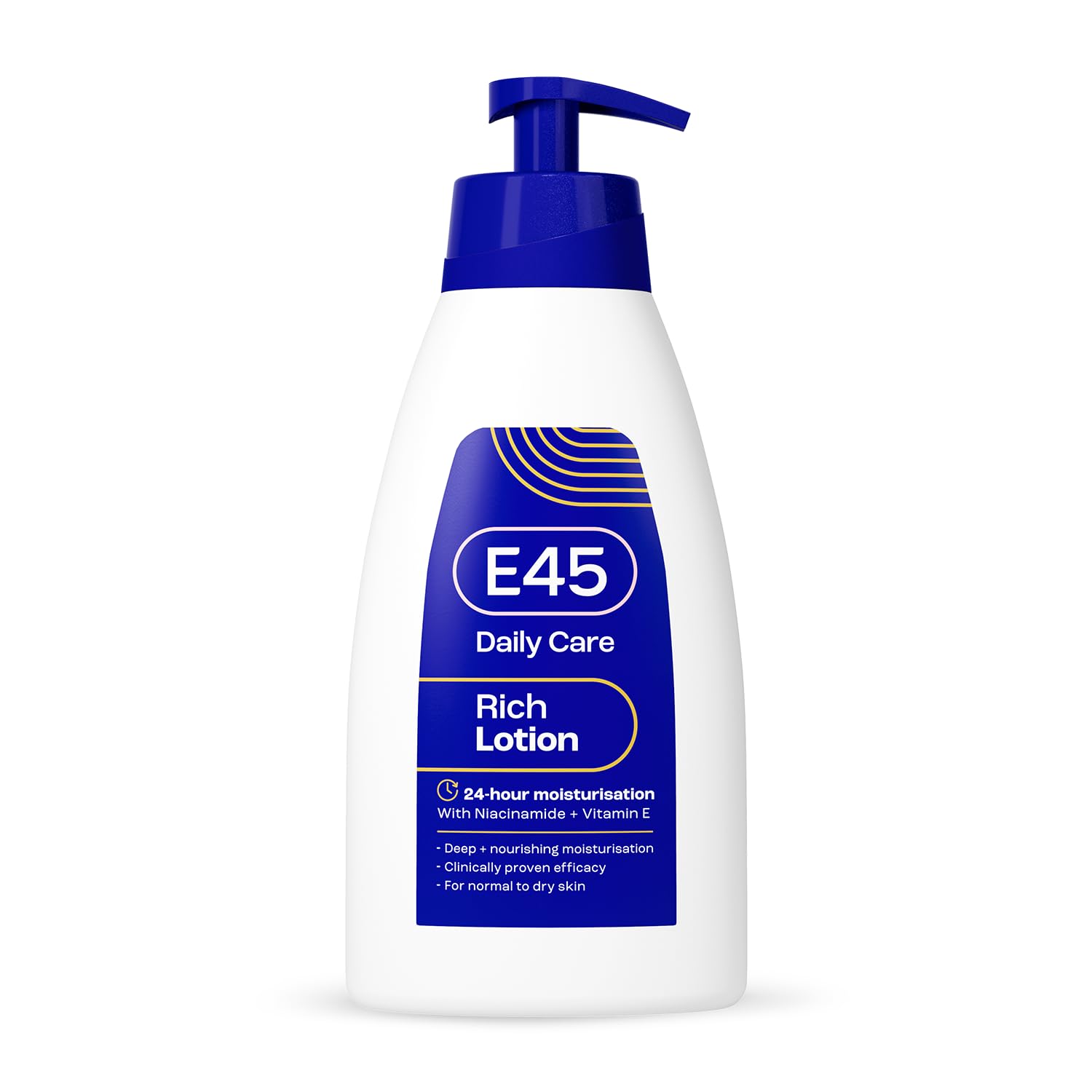 E45 Rich Skin Lotion 400 ml – E45 Moisturising Lotion with Evening Primrose Oil – Lightweight Body Lotion for Dry and Sensitive Skin – Long-Lasting Moisturisation for Soft and Supple Skin