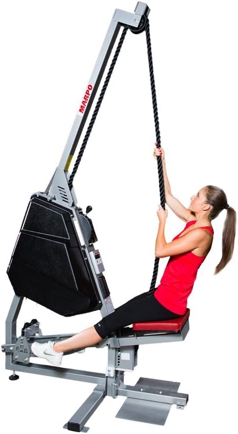 Marpo Kinetics V250 Functional Rope Trainer with Weight Assist and Removable Seat, White/Burgundy