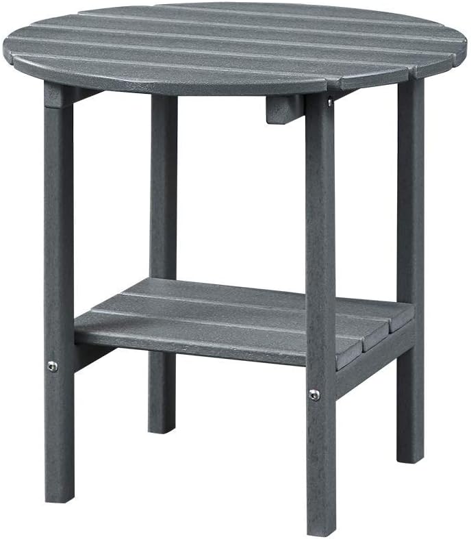 Ehomepert Outdoor Side Table-Adirondack Portable Rectangular End Table for The Beach, Camping, Picnics, Cookouts and More, HDPE Hard Plastic,Grey: Kitchen & Dining