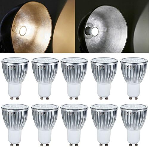 BYLIFE 10pcs Pack Dimmable 85-265V 5W GU10 LED Bulbs - 3200K Warm white Spotlight -500 Lumen, 50Watt Equivalent - 45 Degree Beam Angle
