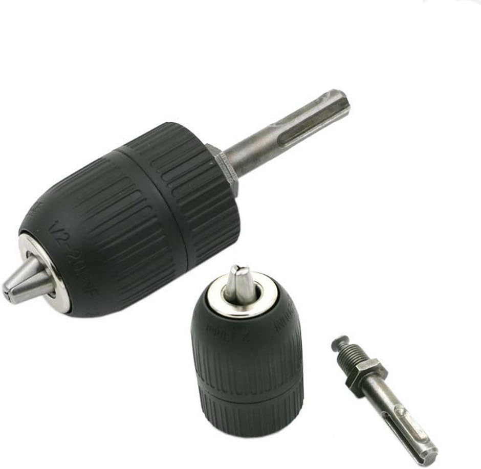 Euros SDS Plus Shank to 1/2" 20 UNF Keyless Chuck Adapter Impact Drill 3-Jaw 2-13mm Power Hammer Drill