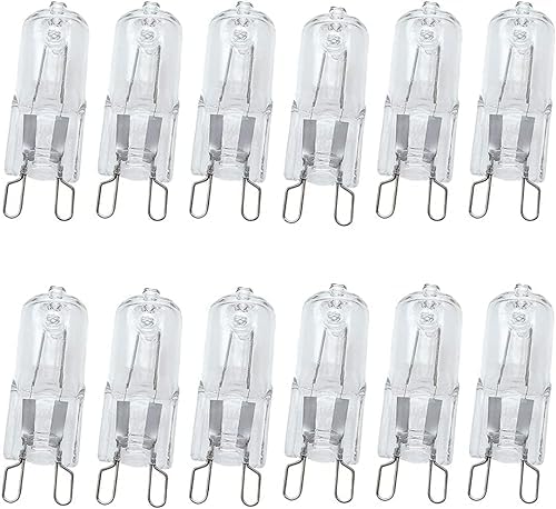 B4U G9 Halogen Bulbs - 28W, 12 Pack, Dimmable, Warm White, 230V