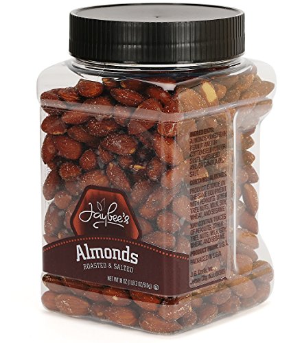 Jaybee's Almonds Roasted Salted - Whole - Great for Gift Giving or As Everyday Healthy Snack - Reusable Container - Certified Kosher