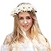 Valdler Daisy Flower Crown with Adjustable Ribbon for Festivals Party