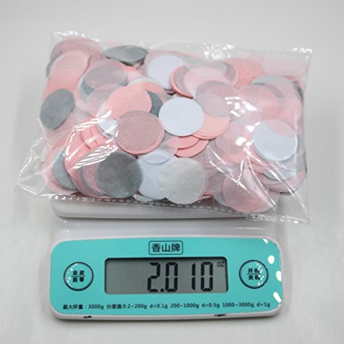 Mybbshower Pink Gray White Tissue Paper Confetti for Baby Girl Shower Birthday Table Decor 5000 Pieces