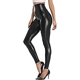 SPLASHGRIP Women's Faux Leather Leggings High Waisted Leather Pants Tummy Control PU Slim Comfy Sexy Pleather Pants Tights