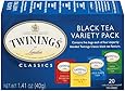 Twinings Variety Pack of Four Flavors, Tea Bags, 20-Count Boxes (Pack of 6)