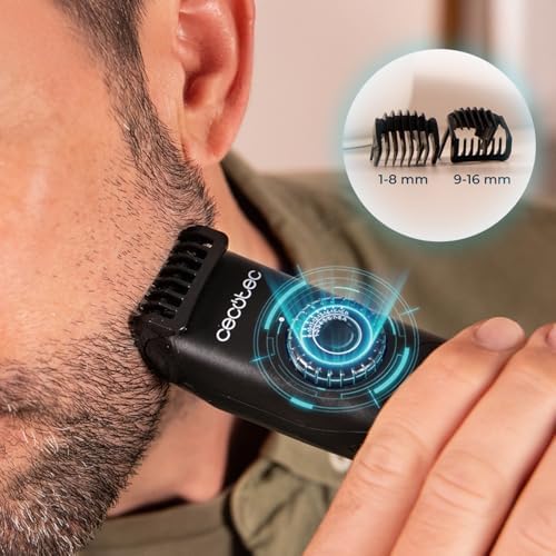 Haarschneider PrecisionCare Barber Elite. Edelstahl-Klingen, Einstellrad, 120 Min Akku, IPX6, Kabel & Akku, Display Mit Öl-Reminder, 2 Verstellkämme 1–16 mm, Schnellladung Für Saubere Schnitte