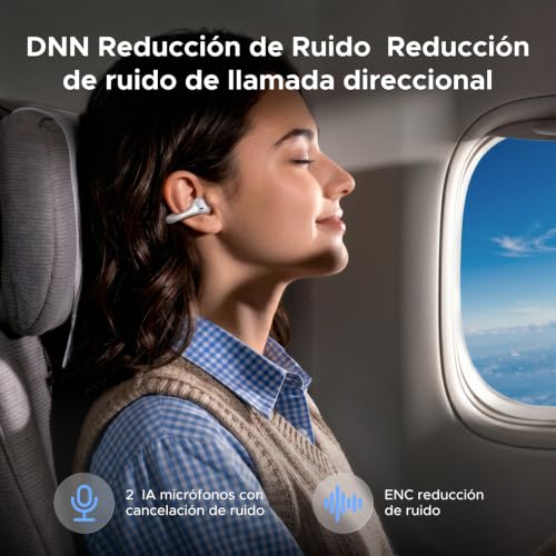 UGREEN HiTune S3 Air Audífonos Inalámbricos In Ear 35 Horas, Bluetooth 6.0 con 2 AI Micrófonos, Audífonos Open Ear 12 mm Diafragma, Control por App, IPX5 para Deportes al Aire Libre y Fitness, Blanco