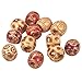 PH PandaHall 50pcs 16mm Painted Wood Beads Round Wooden Beads for DIY Crafting Jewelry Making