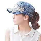 Yimidear Female UV Sun Hat Cowboy Hat Lady Summer Outdoor Sports Visor Cap Women Baseball Cap Peaked Cap (Deep Blue)