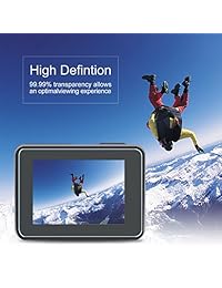 Kupton - Protector de pantalla para GoPro Hero 7 (solo en negro) 6 5 2018, Protector de pantalla de vidrio templado mejorado + Película de vidrio templado + Accesorios de la cubierta de la lente para los paquetes Go Pro Hero7 Hero6 Hero5-2