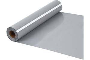 HTVVETUR HTV Iron on Vinyl 12Inch by 12ft Roll HTV Heat Transfer Vinyl for T-Shirt HTV Vinyl Rolls for All Cutter Machine - Easy to Cut & Weed for Heat Vinyl Design (12ft, Gray)