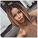 JINKAILI HAIR Synthetic Short Bob Wigs Free Middle Part Full Wig for Women Dark Roots Blonde Color Wigs