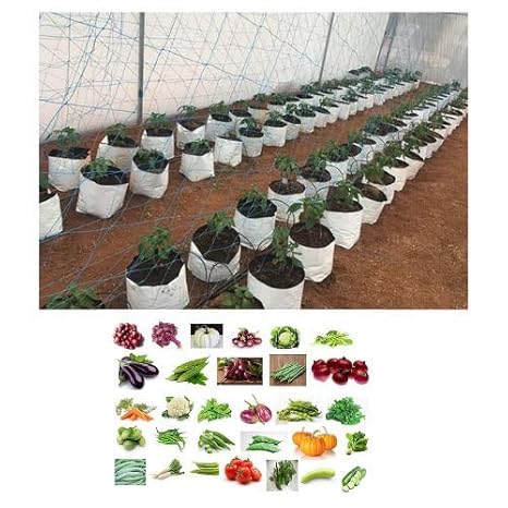 Elamgreen Grow Bags For Plants For Gardening 30x16x16 Cm 30 Bag Free Vegetable Seeds For Gardening Amazon In Garden Outdoors