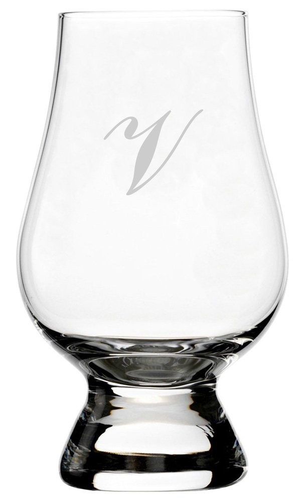 Commercial Script Etched Monogram Crystal Whisky