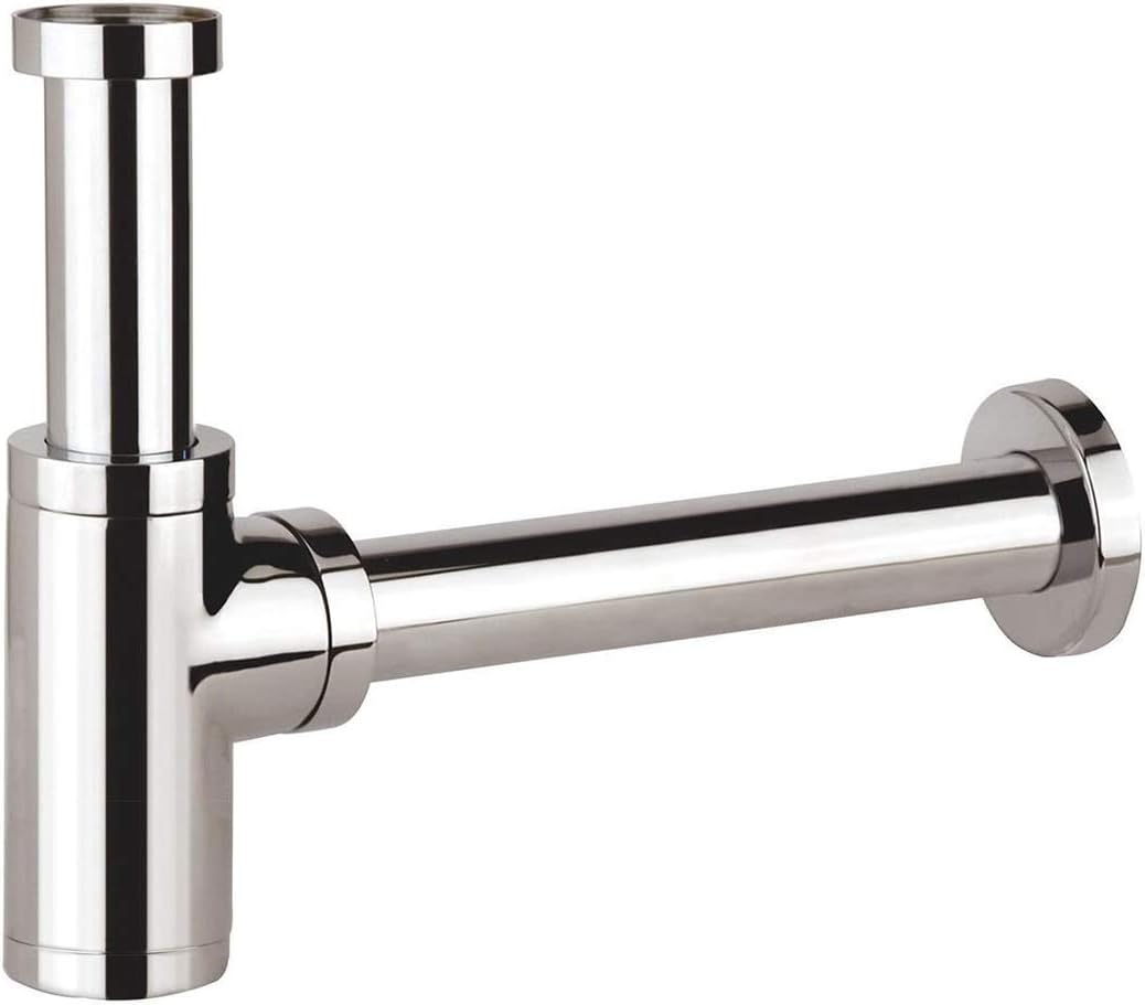 Brass Bottle Trap 1 1/4, Round Decorative PTrap with 200mm Extension