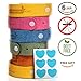 100% Oil Mosquito and Insect Repellent Bracelet Wristbands for Kids, Pack of 6 + 6 Patches - Wrapped Bands - Free Pack of Fun and Effective Bug Repellent Stickers for Camping Trips and Summer Vacation