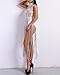 Women's Sexy Lace Sheer See Through Glitter Tassel Bodysuit Dress White L