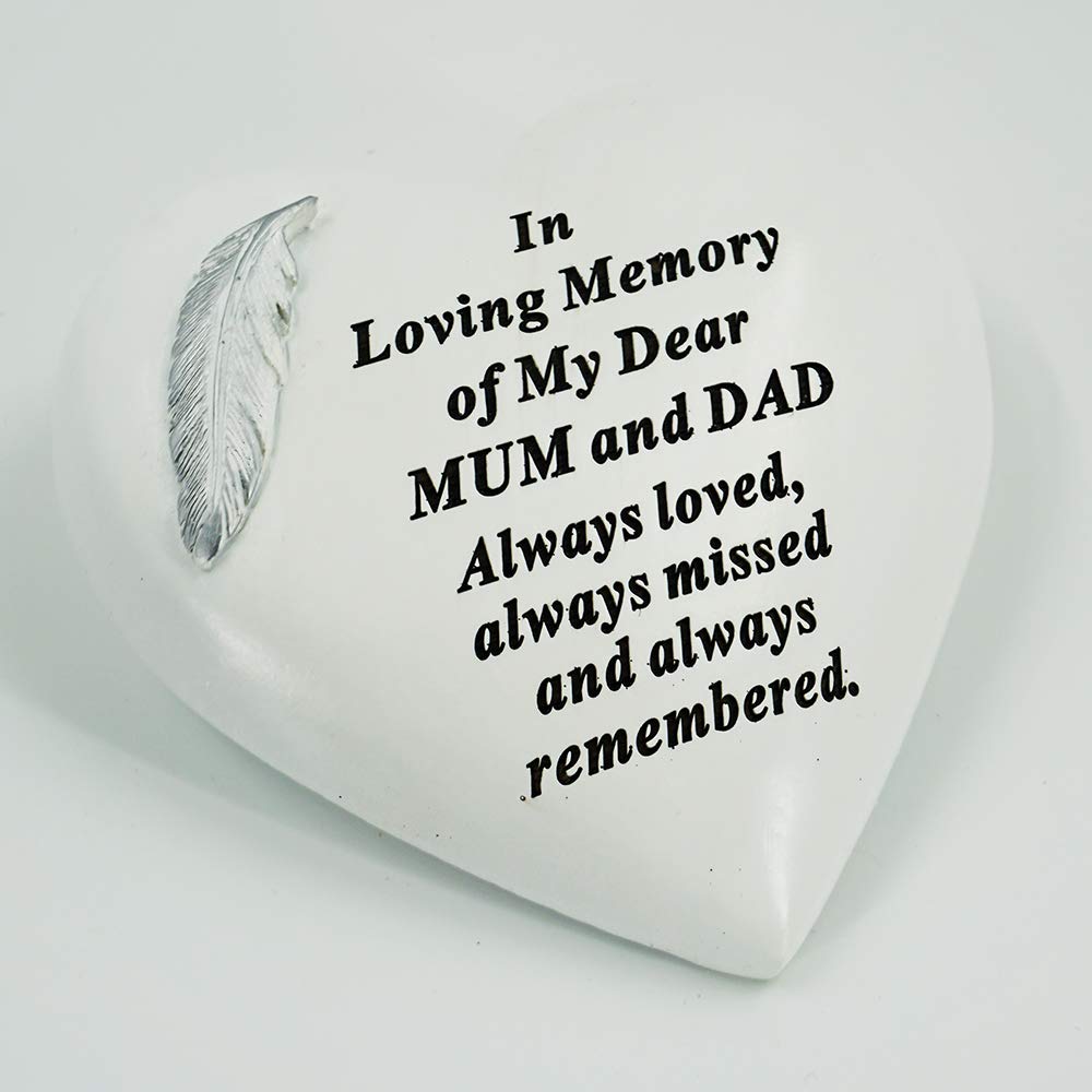 Special Mum & Dad Graveside Memorial Feather Grave Plaque Ornament Decoration