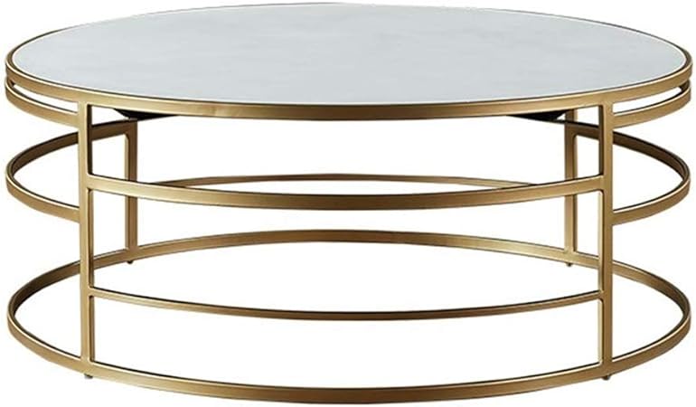 Mesas De Centro Mesa De Centro Redonda Moderna De Oro Forjado De Oro Mesita De Noche Bandeja De Marmol Blanco Natural Adecuada Para Sala De Estar Hotel De Oficina De Varios Tamanos Opcional
