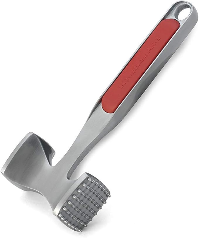 KitchenAid Textured Aluminum Meat Tenderizer, 9.5Inch, Red