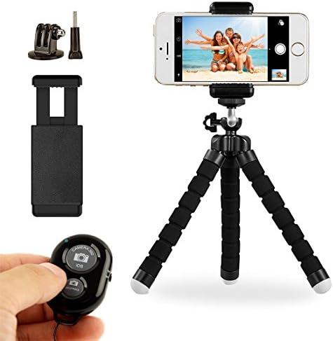 Phone Tripod, Flexible Cell Phone Tripod with Remote for Iphone&amp; Android Phone, Camera, and Gopro