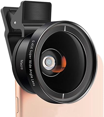 iPhone Camera Lens, 2 in 1 Professional HD 0.45X Super Wide Angle &amp; 12.5X Macro Lens, Clip-On Cell Phone Camera Lenses for iPhone 7 6s 6s plus 6 plus 5s &amp; Most Android/Samsung Mobile Smartphone