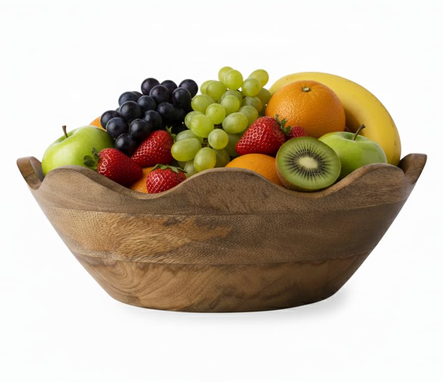 Photo 1 of ** SOLD AS IS NO RETURN/REFUNDS**SEE COMMENTS!
Mela Artisans Scalloped Decorative Wooden Bowl | 12 Inch Mango Wood Fruit & Serving Bowl | Natural Grain Finish | For Kitchen Counter | Snacks | Desserts | Bread | Handcrafted Home Decor
