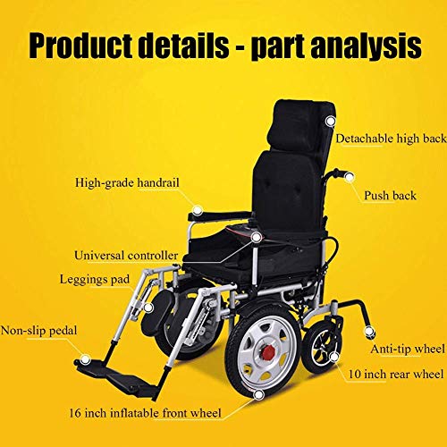 SISHUINIANHUA Electric Wheelchair Carbon Steel Material Intelligent Folding Powerful Safe Dual Silent Motor Electromagnetic Vehicle System Durable Wheelchair for Disabled Elderly