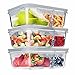 Homgeek Glass Food Storage Containers 2 Compartment Meal Prep Containers Portion Control Lunch Box with Snap Locking Lids, Leak proof, Microwave, Oven, Freezer & Dishwasher Safe(3-Pack, 32 Oz)