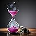 Hourglass Sand Timers - SWISSELITE Biloba Hourglass Sand Timer Inspired Glass/Home, Desk, Office Decor