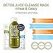 Ariul Detox Juice Cleanse Sheet Mask Bundle of 4 Premium Facial Face Detox Cleansing Sheet Mask Packs - Natural Skin Rejuvenation Therapy with Super Food Remedies