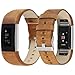 Fitbit Charge 2 Bands, Mkeke Premium Vintage Genuine Leather Replacement Wristbands Adjustable Sport Strap for Fitbit Charge 2 Smartwatch Fitness Wristband(Black/Brown)