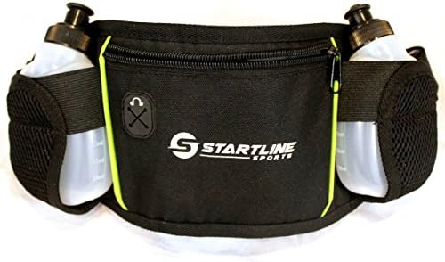 Startline Sports Running Belt, 2 Water Bottles, Easy to Use, Zippered Pocket Safely Keeps Valuables Secure