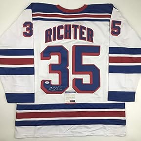 Autographed/Signed Mike Richter New York White Hockey Jersey PSA/DNA COA