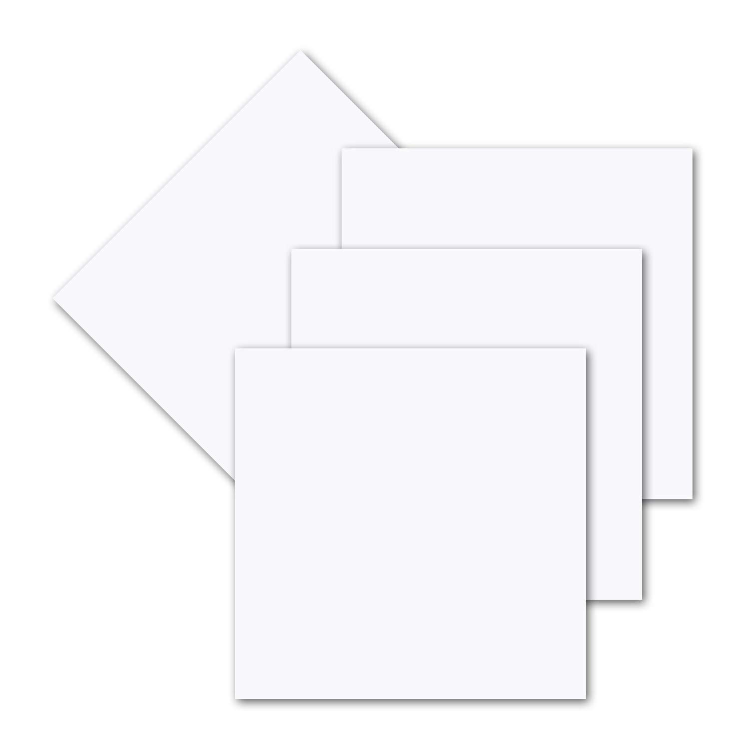 100 x Simple Insert Paper for Square Cards, White, 140 x 140 mm, Without fold, Matte Paper by Gustav Neuser