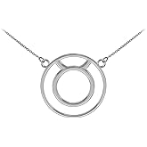 LA BLINGZ Sterling Silver Taurus Zodiac Sign Necklace