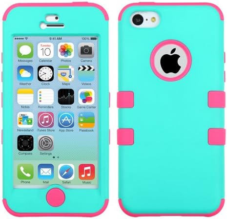 Wydan Compatible Case for iPhone 5C - TUFF Impact Hybrid Hard Gel Shockproof Case Cover for iPhone 5C - for Apple