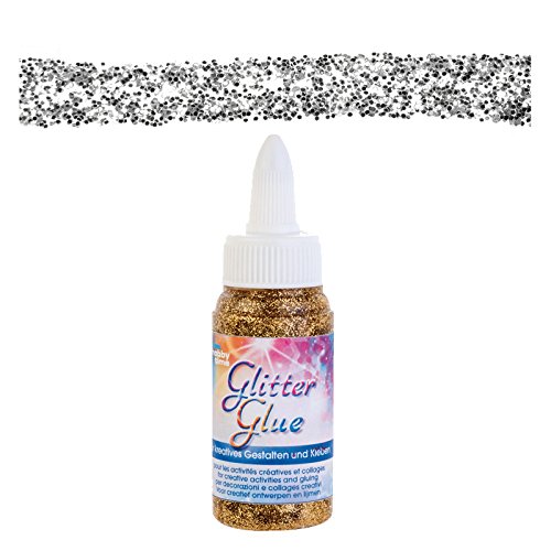 Glorex Glitterglue Bottle 60 ml Dosing Cap, Glitter, Silver, 3.4 x 3.4 x 10.4 cm