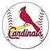 FANMATS 6503 St. Louis Cardinals Baseball Shaped Accent Rug - 27in. Diameter - Bird on Bat and Wordmark Primary Logo