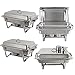 ZenChef Upgraded 8 Qt Stainless Steel Chafer, Full Size Chafer, Chafing Dish w/Water Pan, Food Pan, Alcohol Furnace and Lid (Pack of 4)