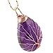 SUNYIK Purple Amethyst Teardrop Pendant Necklace,Handmade Copper Wire Wrapped Jewelry