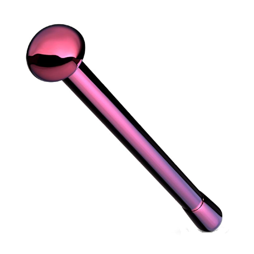 PiercedOff Purple Titanium IP over Surgical Steel 1mm Nose Bone with 2mm Dome Top