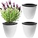 Evelots 3 Pack Of Self Watering Planters,Small Or Large,White Flower Pots, Small