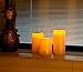 KMSdeco Outdoor Indoor LED Candles - Waterproof Battery Operated candles with Timer - Flickering Amber Yellow Flame Flameless Plastic candles set of 3(4
