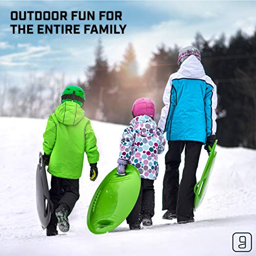 Gizmo Riders Supernova - New Age Disc Sled with Integrated Lean Back Brake with Raised Safety Handles for Maximum Steering Control, Holds 200lbs, Ages 3 and Up (Mystic Green, 24 Inch) - Thumbnail 5
