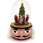 Nutcracker 100MM Musical Holiday Glitterdome Plays Tune Nutcracker Ballet