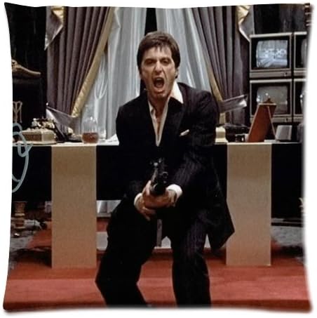 Scarface Al Pacino Zippered Pillow Case Cushion Case Pillow Cover 18"x18"(two sides)